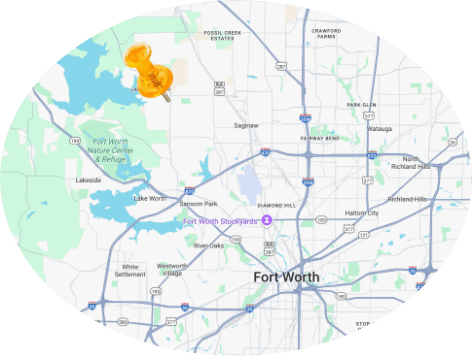 Hawk Plumbing Heating & Air Conditioning service area, covering Fort Worth, Tarrant County, and surrounding communities.